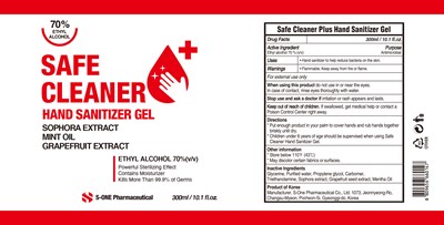 4 Safe Cleaner Hand Sanitizer Gel 300ml Label